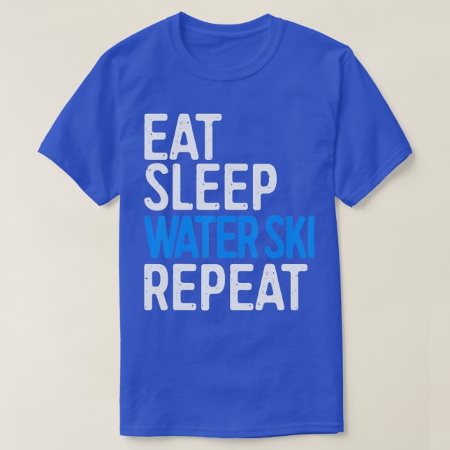 Camiseta Coma água com esqui repetido Presente de água com  (Frente do Design)
