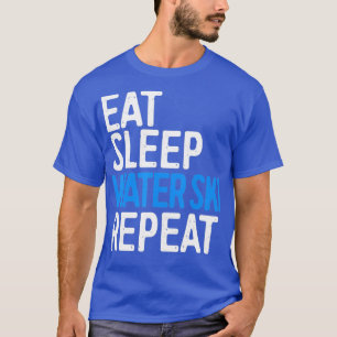 Camiseta Coma água com esqui repetido Presente de água com 