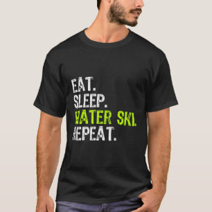 Camiseta Coma Água Dormindo Esqui Repetir Esqui Espiando En