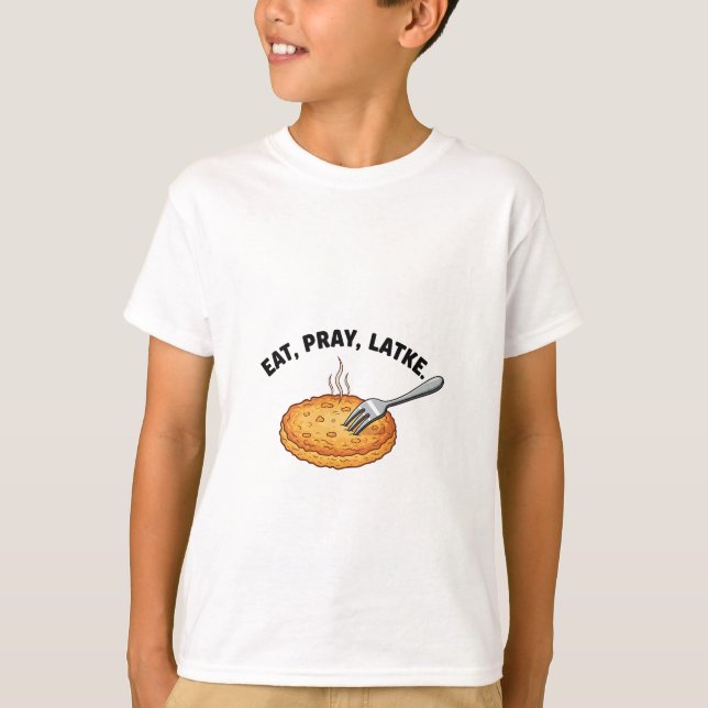 Camiseta Coma Amantes judeus que latem Hanukkah (Frente)