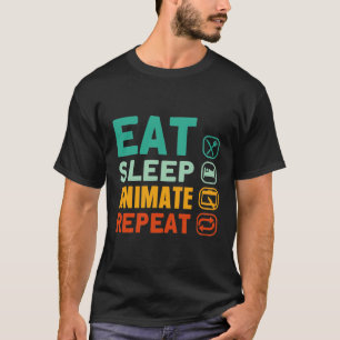 Camiseta Coma animação de repouso reproduzir o criador de a