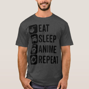 Camiseta Coma anime do sono Repetir anime Otaku Kawaii Aest
