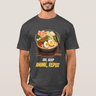 Camiseta Coma Anime Dormir Repetir Roupas de Rua de Anime e