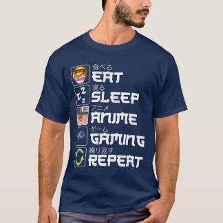 Camiseta Coma Anime Jogos Otaku Anime Manga Repita fa