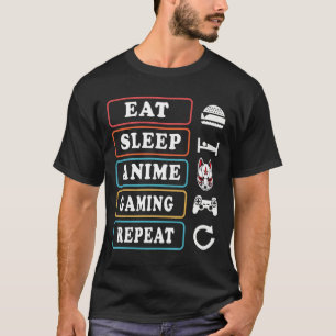 Camiseta Coma Anime Jogos Repetir Kawaii Otaku Anime
