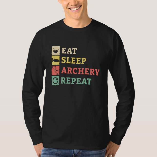 Camiseta Coma Arco de Seta Repetitiva com Arqueiro do Sono (Frente)