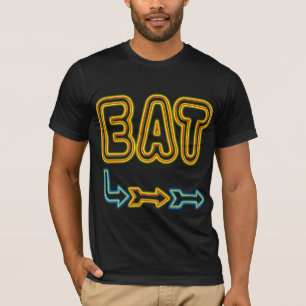 Camiseta Coma Arte de Sinalização Neon Retro