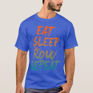 Camiseta Coma as linhas repetitivas de fila de repouso