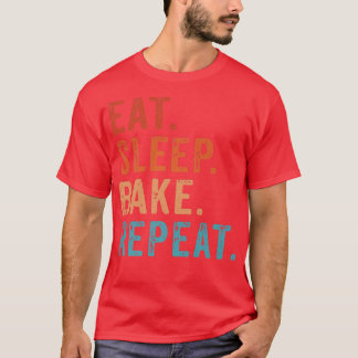 Camiseta Coma Assar do sono Repetir Pastelaria padaria pani