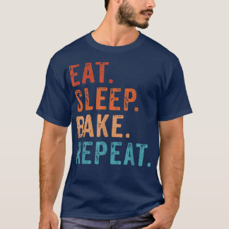 Camiseta Coma Assar do sono Repetir Pastelaria padaria pani