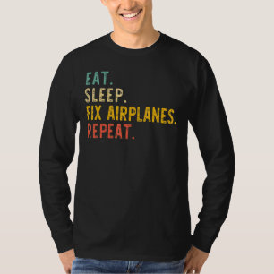 Camiseta Coma Aviões com Correção do Sono Repetir Mecânica