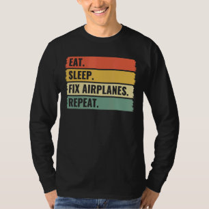 Camiseta Coma Aviões com Correção do Sono Repetir Mecânica