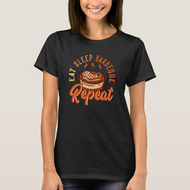 Camiseta Coma Barbeque Repetir Banheira Chef Chef Chef de C (Frente)