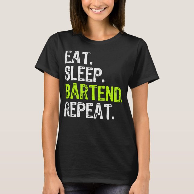 Camiseta Coma Bartender Bartender Bartender Bartendente Eng (Frente)