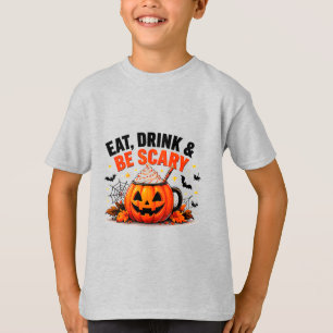 Camiseta Coma, Beba E Seja Assustadoramente Divertido Abóbo
