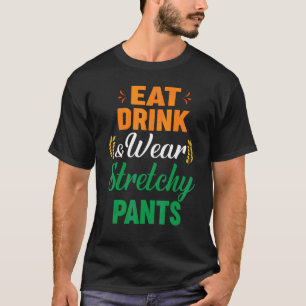 Camiseta Coma Beba Use Calças Elásticas Outono Ação de Graç