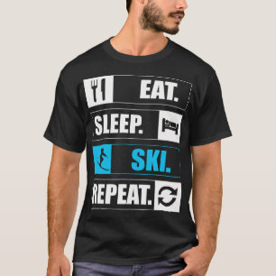 Camiseta Coma Beber Ski Repita Diversão na Neve