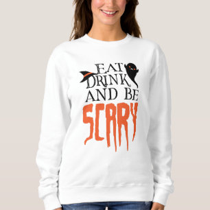 Camiseta Coma Bebida e seja assustador com Dia de as Bruxas
