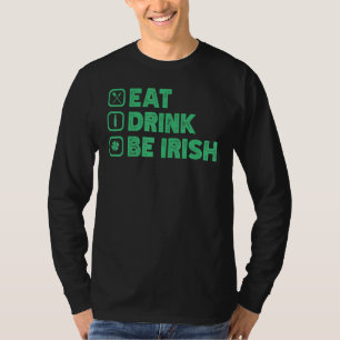 Camiseta Coma Bebida, Seja Eu Engordo Dia de São Patrício E