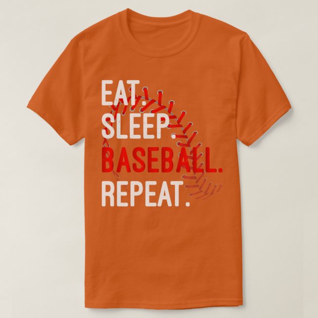 Camiseta Coma Beisebol Dormindo Repete Engraçado Para Os Jo (Frente do Design)