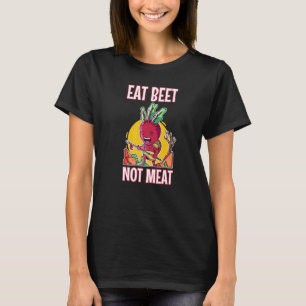 Camiseta Coma Beterraba Não Carne Amante de Legumes Vegano