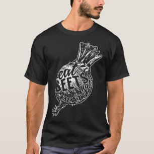 Camiseta Coma Beterraba Não Mede Vegan Veggie Vegetal T Eng