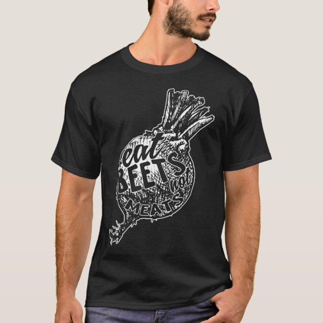 Camiseta Coma Beterraba Não Mede Vegan Veggie Vegetal T Eng (Frente)