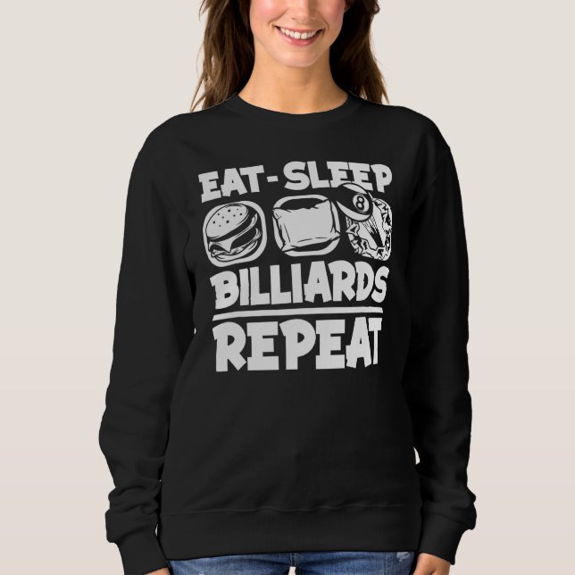 Camiseta Coma Bilhar do Sono Repetir Piscina de Snooker Bal (Frente)
