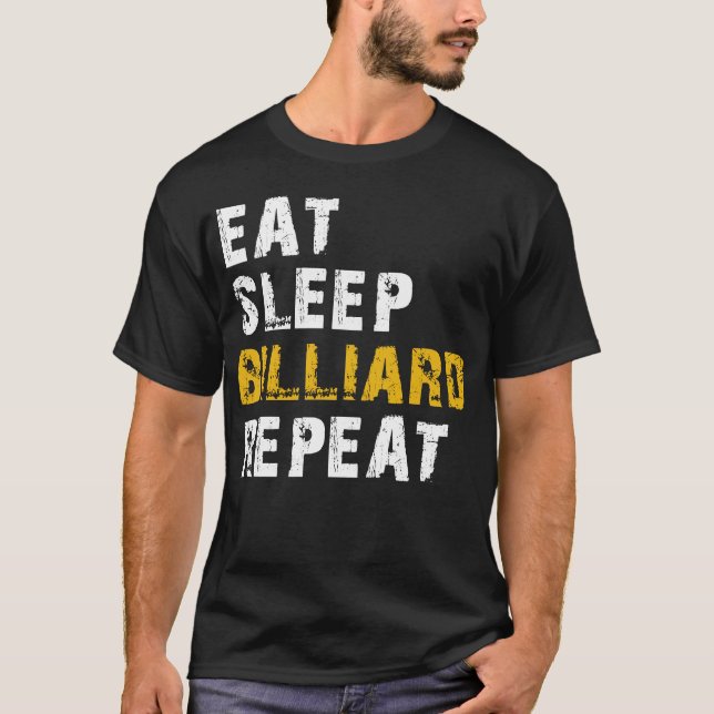 Camiseta coma billiard do sono repetir (Frente)