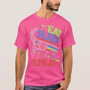 Camiseta Coma Bmx Repetição de Bicicleta Bmx Rider Engraçad