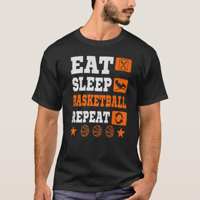 Camiseta Coma bola de basquete Repetição Premium (Frente)