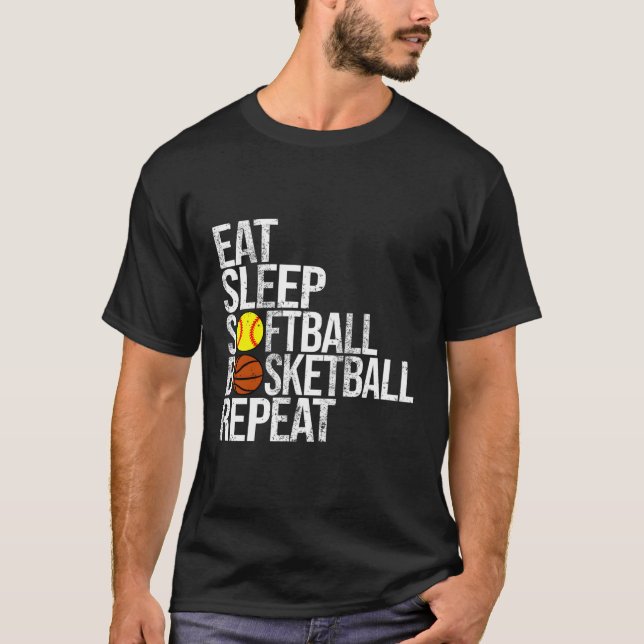 Camiseta Coma bola de Softball Repetitiva no Sono (Frente)