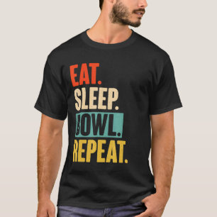 Camiseta Coma Bola Dormir Repetir Retro Vintage Boliche