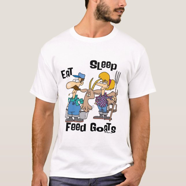 Camiseta Coma Cabras de alimentação do sono (Frente)
