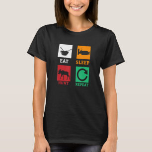 Camiseta Coma Caça Ao Sono Repete Caça Com Solos Caçando Co