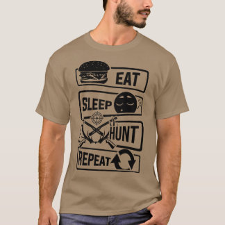 Camiseta Coma Caça ao Sono Repete caçador caçador caçador c