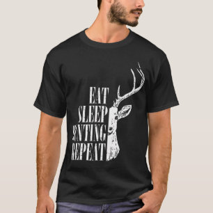 Camiseta Coma Caça Sonho Caça Repetir Divertido Caçador de