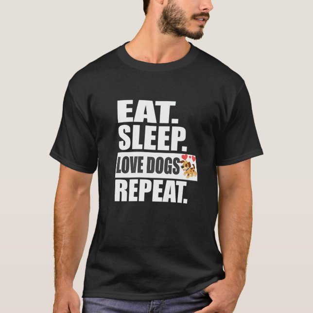 Camiseta Coma Cachorros Adormecidos Repetir Cachorro (Frente)