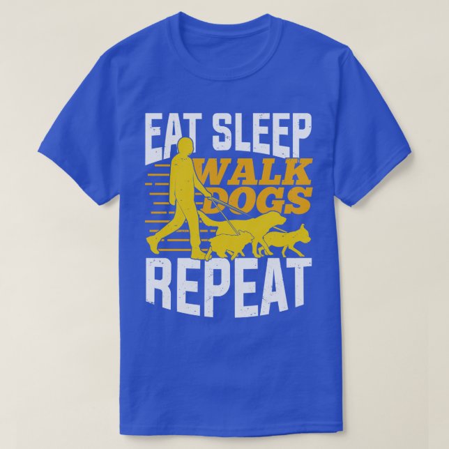 Camiseta Coma Cachorros Andando Repetidamente Pet Sitter Gi (Frente do Design)