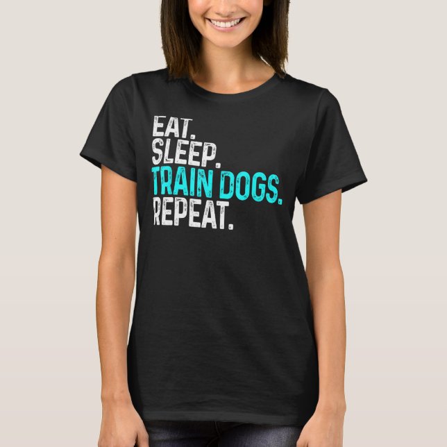 Camiseta Coma Cães do Comboio do Sono Repetir Presente no T (Frente)