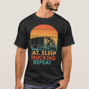 Camiseta Coma Caminhão Dormindo Repita Caminhoneiro Engraça