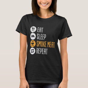 Camiseta Coma Carne com grelhador do sono Repetir Churrasco