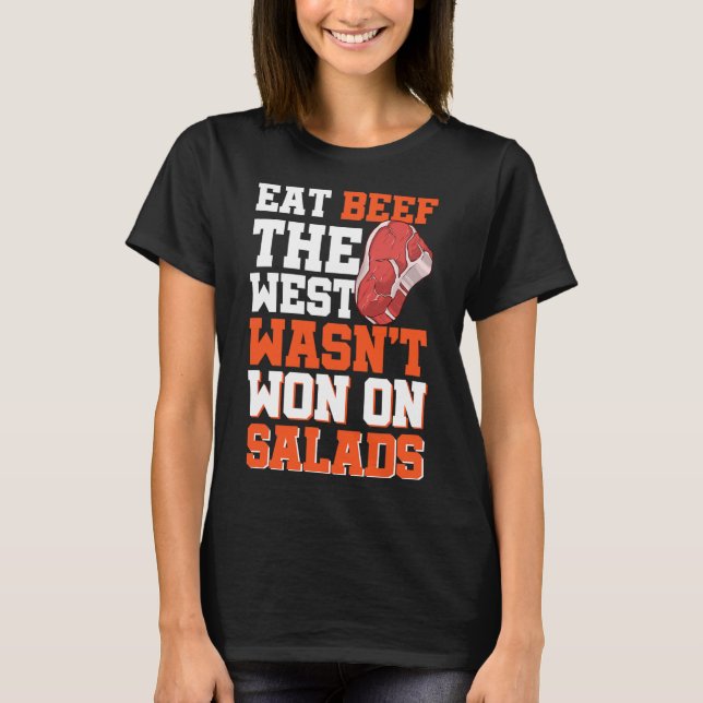 Camiseta Coma carne do Ocidente não ganhou em saladas (Frente)