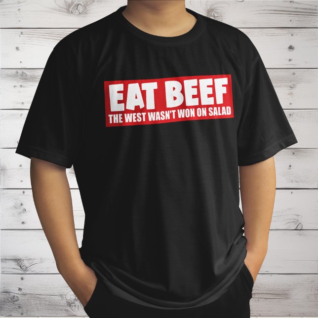 Camiseta Coma carne que o Ocidente não ganhou com salada -  (Criador carregado)