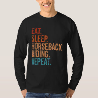 Camiseta Coma Cavalo de Dormir Andando Cavalos de Corrida R