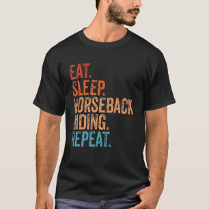 Camiseta Coma Cavalo de Dormir Andando Cavalos de Corrida R