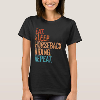 Camiseta Coma Cavalo de Dormir Andando Cavalos de Corrida R