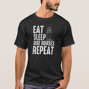 Camiseta Coma Cavalos De Corrida De Sono Repetir Motif Para