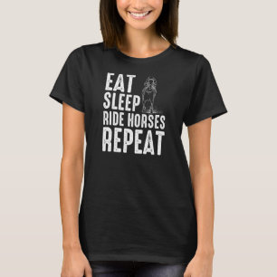 Camiseta Coma Cavalos De Corrida De Sono Repetir Motif Para