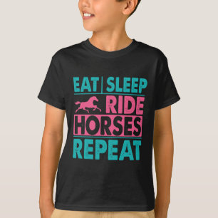 Camiseta Coma Cavalos De Corrida Do Sono Repetir Esporte Eq